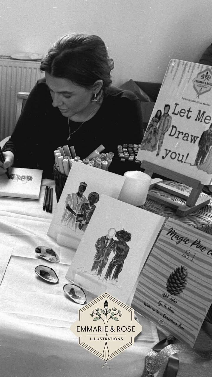Faith illustrating at a live event