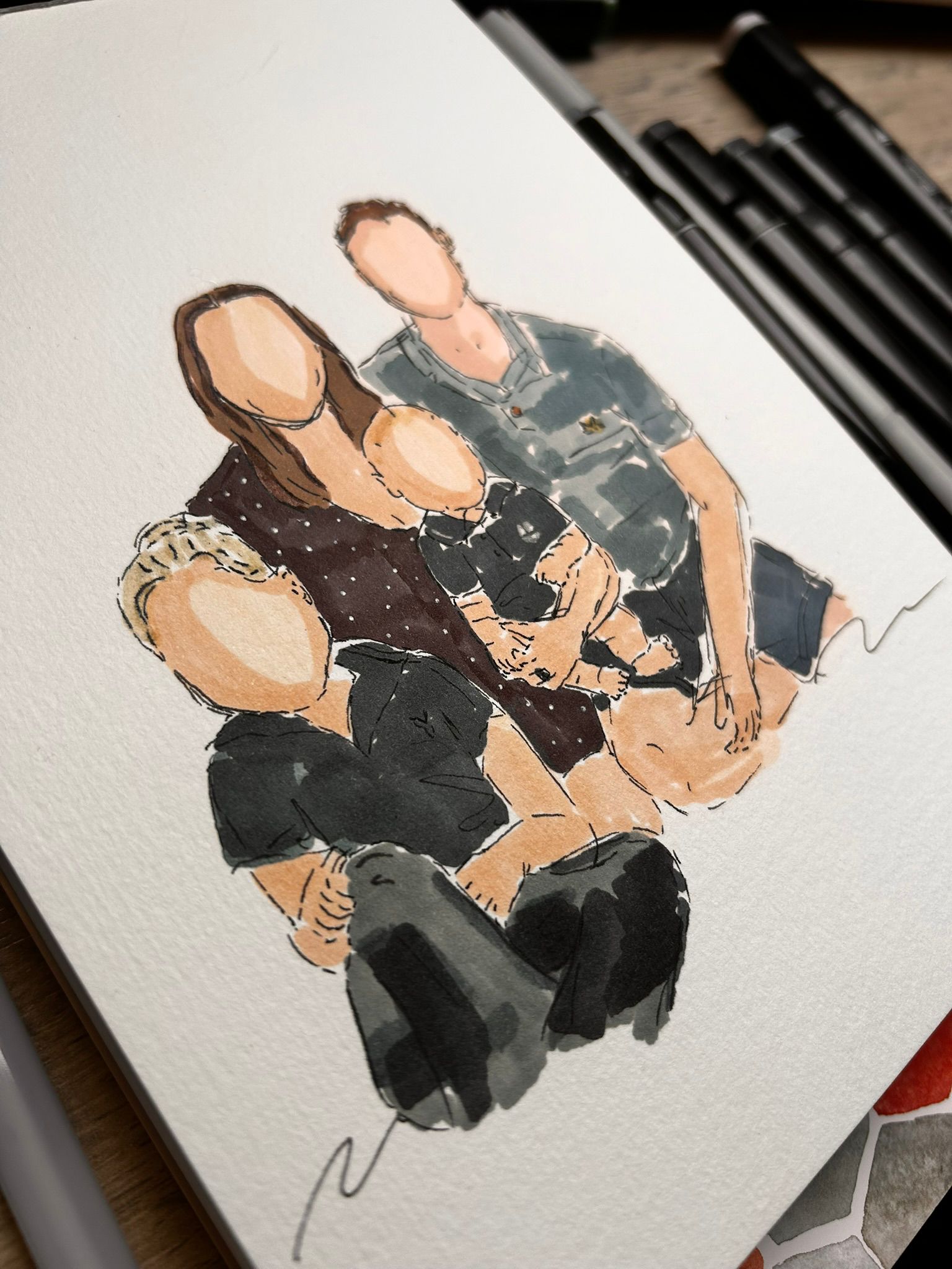 Live illustration moment from a real wedding, photo 26