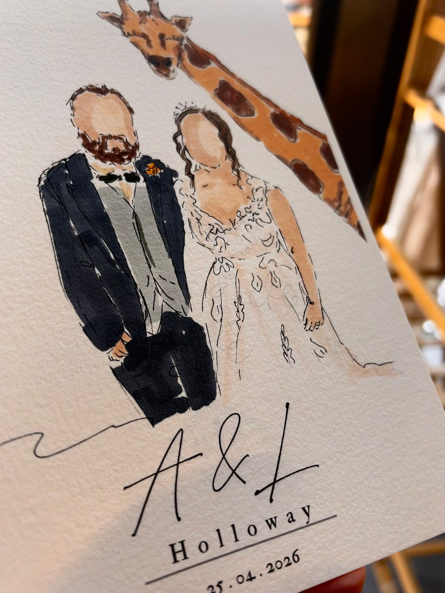 Live illustration moment from a real wedding, photo 27