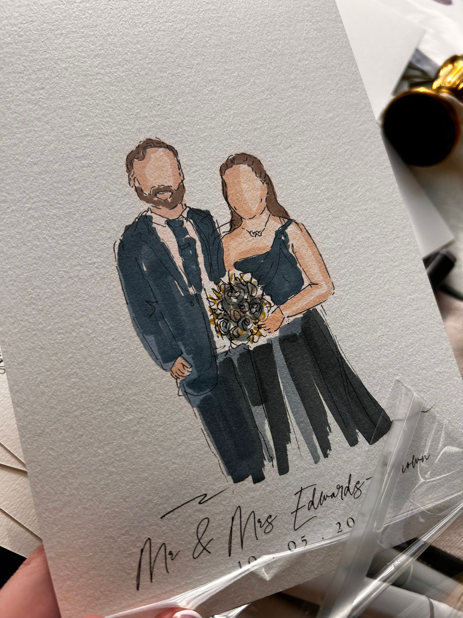 Live illustration moment from a real wedding, photo 8